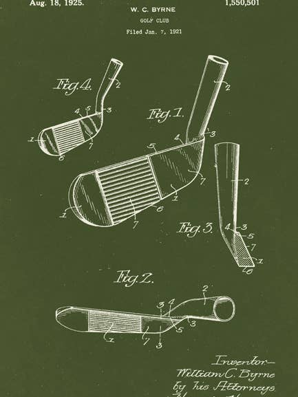 Impressão de Arte de Patente de Taco de Golfe (Ferro) por atacado de Keep Calm Collection