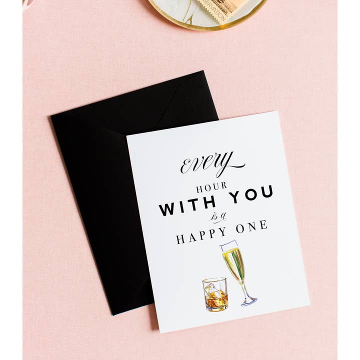Kitty Meow Boutique - Wholesale Anniversary Card - Happy Hour, Love Card & Anniversary Greeting Card