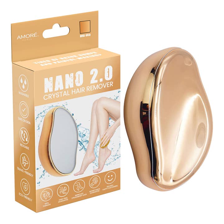 The American Gift Company (TAGCO) - Wholesale Electronic Skincare Device - HANDHELD CRYSTAL NANO BLADE-LESS HAIR SHAVER - ROSE GOLD