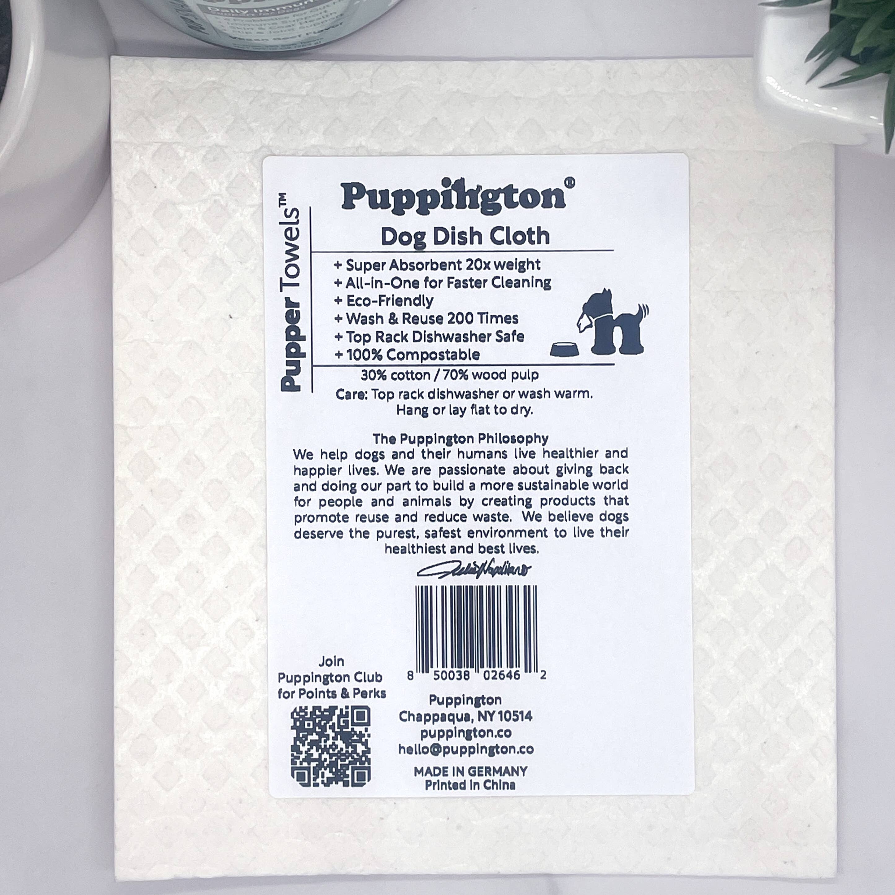 Puppington Pupper Towels Dog Swedish Dishcloths 12-Pack
