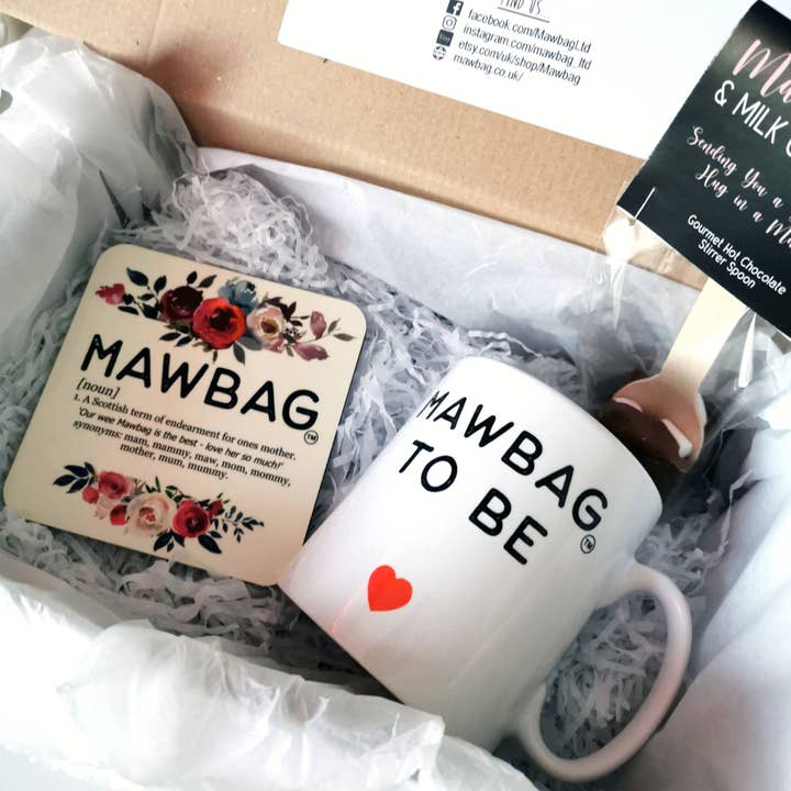 Mawbag to Be | Mothers Day Gift Set | Gifts for Mum | Mum Birthday Gift | Mum Gift Box | Mum Gift | Mum Coaster | Mum Mug Funny Scottish for wholesale by Mawbag