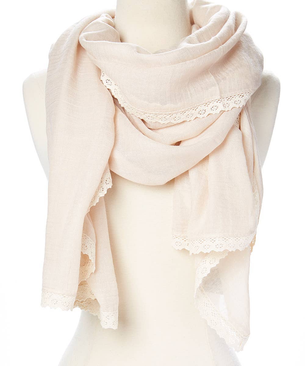 JC Sunny Fashion – wholesale Scarf – Women's – JC021021 12 Colors-Oversized Lace-Trim Solid Scarf9