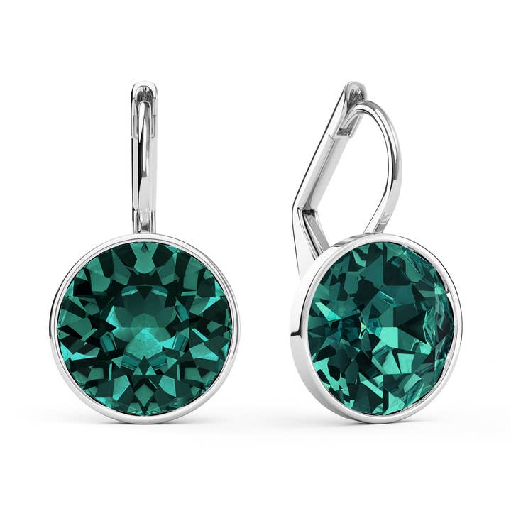 Bella Ohrringe mit 4-karätigem blauem Zirkon, versilbert für den Großhandel von My Jewellery Story