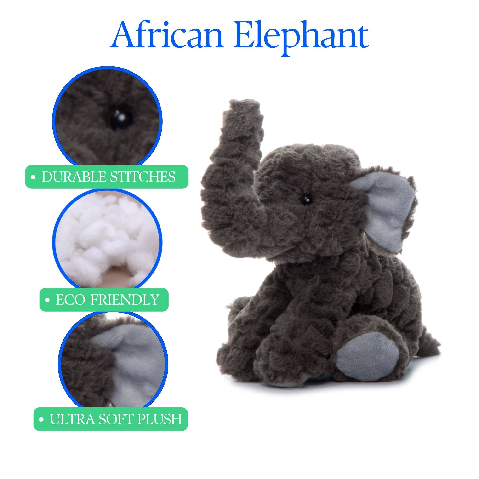 The Petting Zoo - Wholesale Stuffed/Plush Toy - Kids & Baby - 8" (20cm) Wild Onez African Elephant Wild Life1