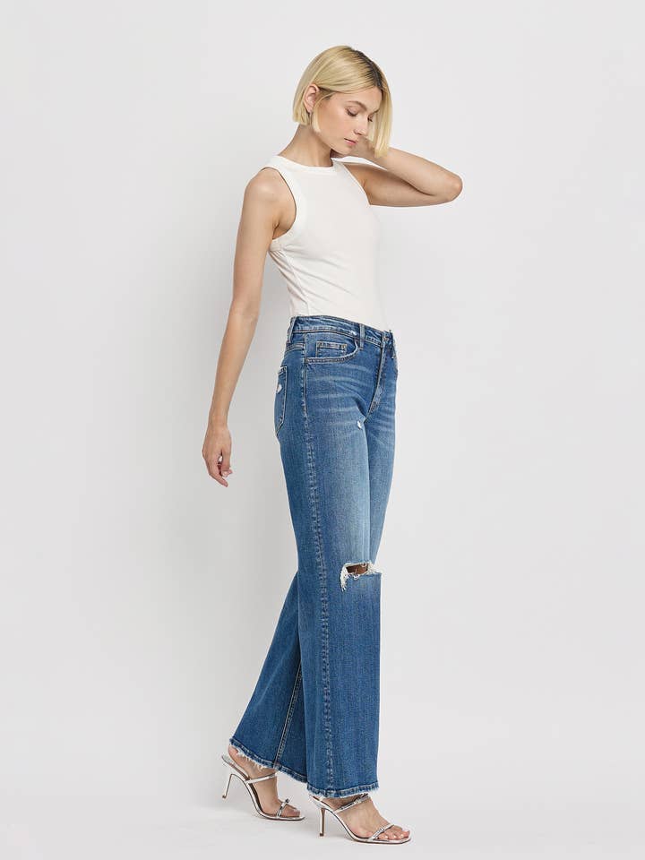 BLITHE HIGH RISE WIDE LEG JEANS F5684 for wholesale on Faire
