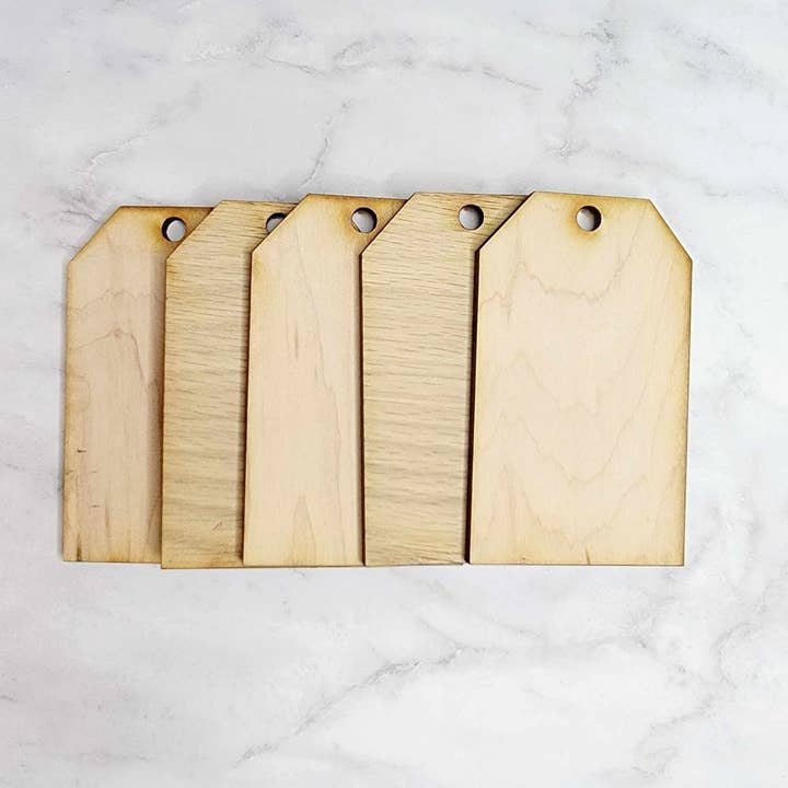 Stocking Tag Ornament - DIY Wood Blank - 5 Pack for wholesale by OllieBug Tot Shop
