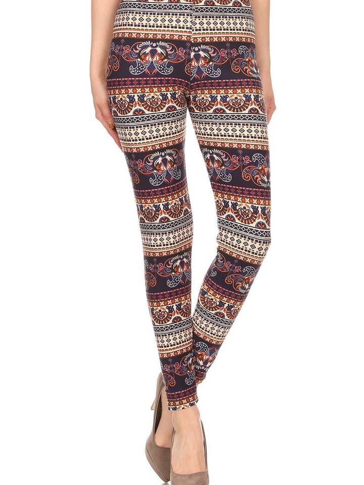 Sueded Tribal Paisley Legging for wholesale by Flirty & Femme