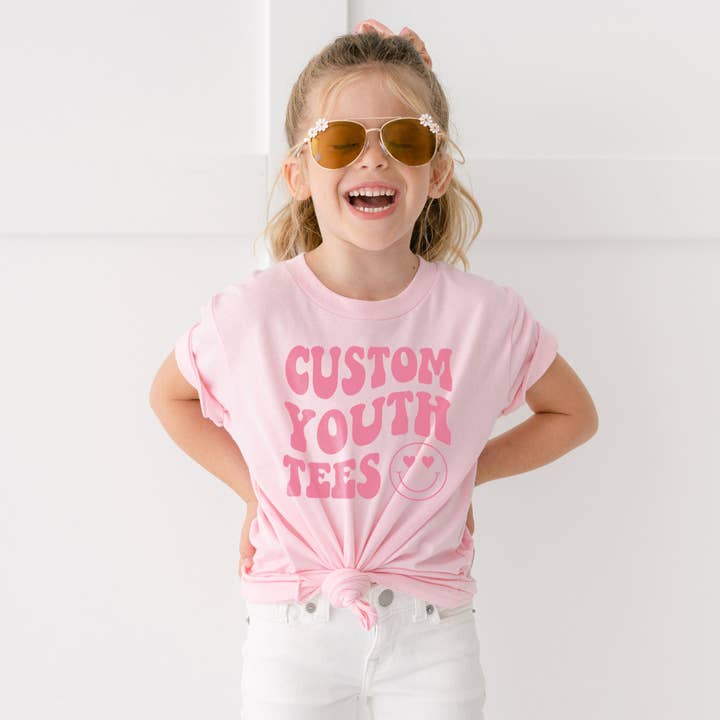 Custom Cotton Youth Tees With Your Name Location Or Logo for wholesale by Peculiar People Designs