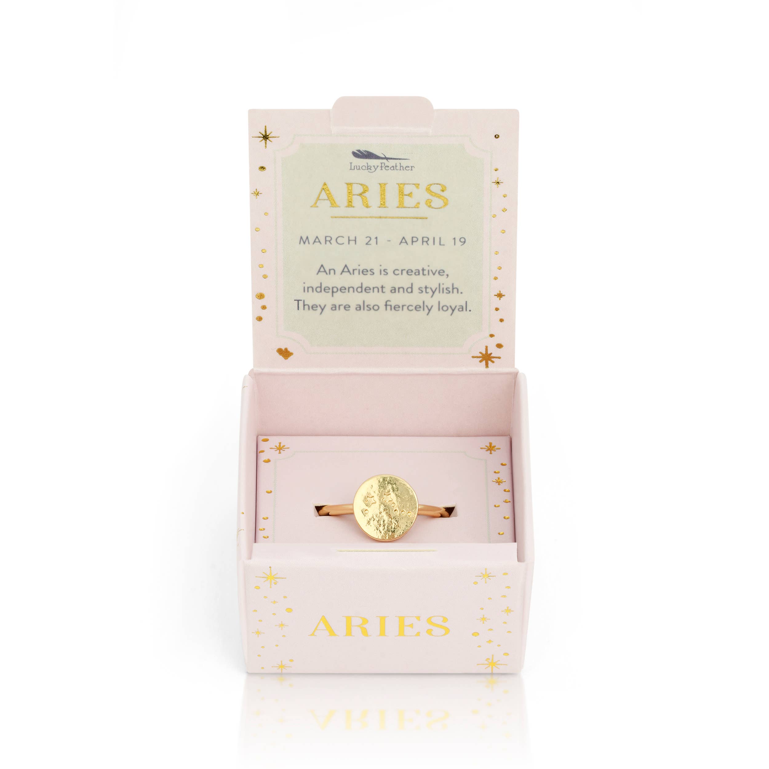 Lucky Feather - Venta al por mayor Anillo de sello - Anillo zodiaco - Aries