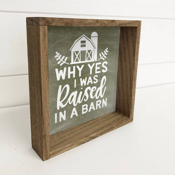 Hangout Home - Vendita all'ingrosso Cartelli - Cartello divertente: Why Yes I was Raised in a Barn, citazione di una fattoria1