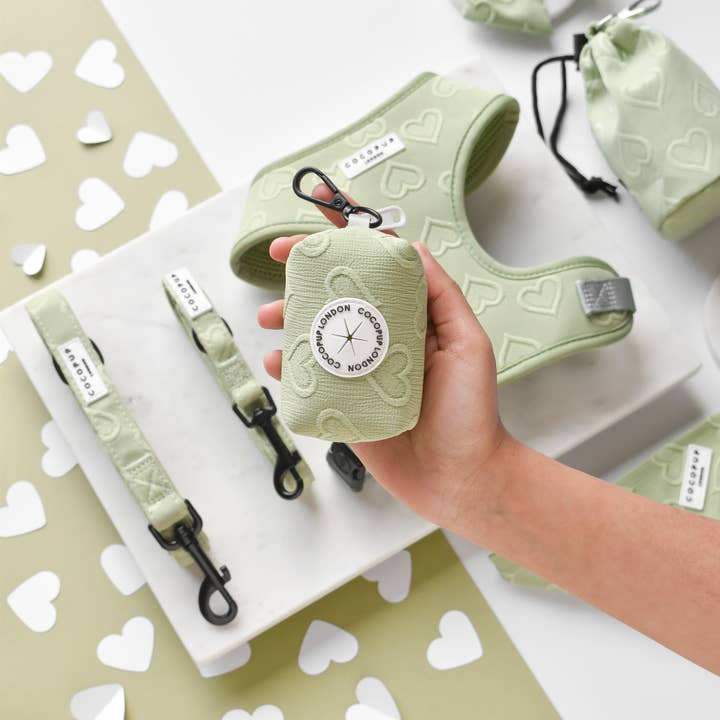 Luxe Poop Bag Holder - Sage Heart for wholesale by Cocopup London