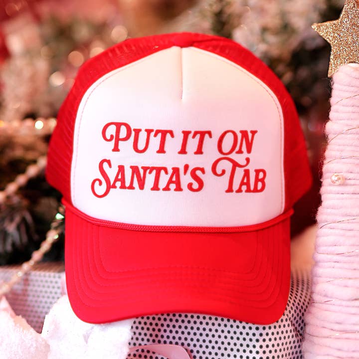 Jadelynn Brooke - Wholesale Trucker Hat - Women's - Put It On Santa's Tab - Trucker Hat (Red)0