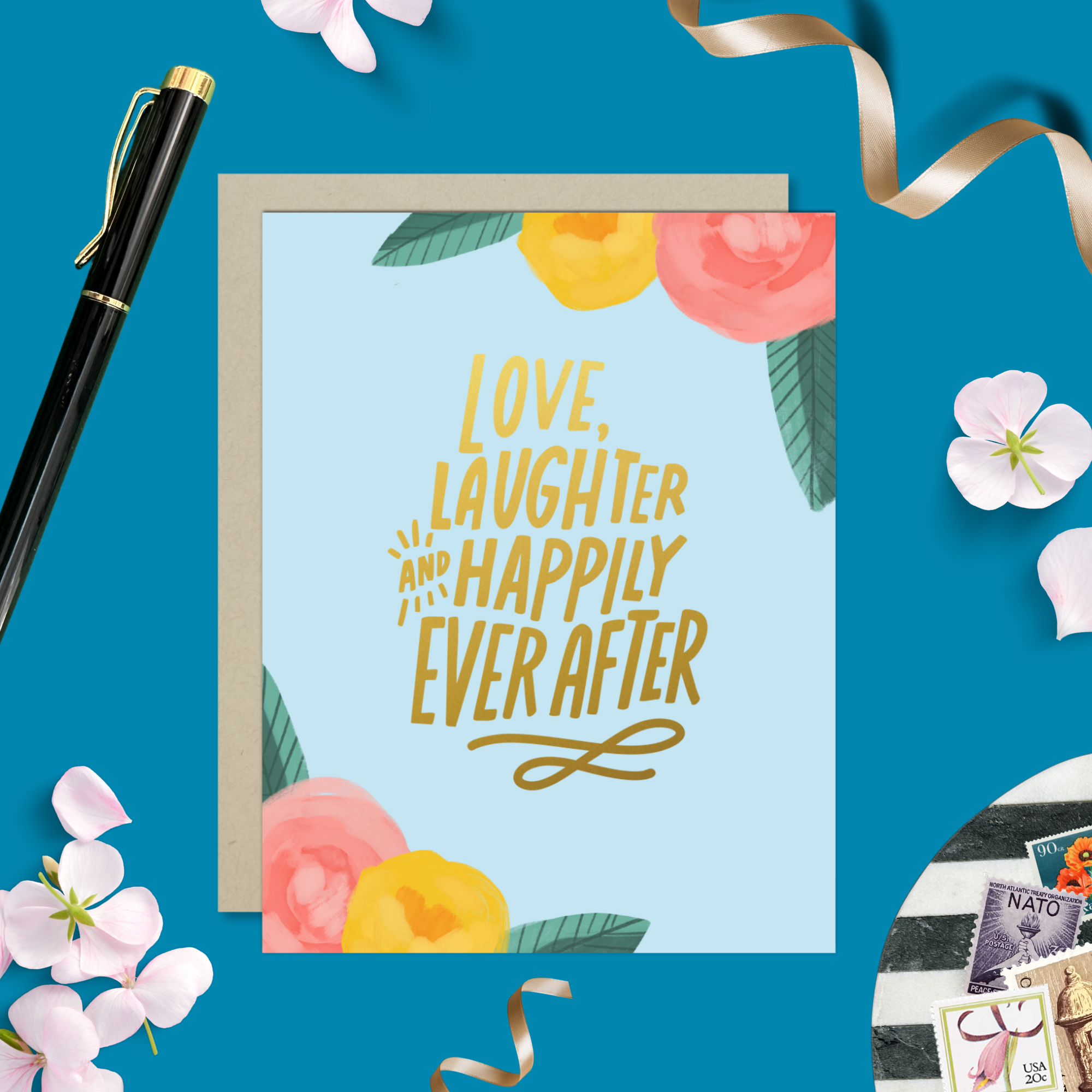 Barone and Co. – wholesale Bröllopskort – Kärlek Skratt Lyckligt Bröllopskort4