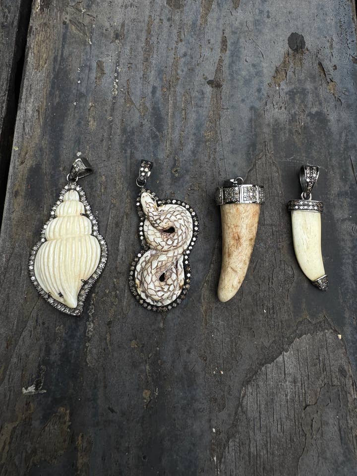 Bone and Diamond Pendants for wholesale by ILISSA MICHELE JEWELRY