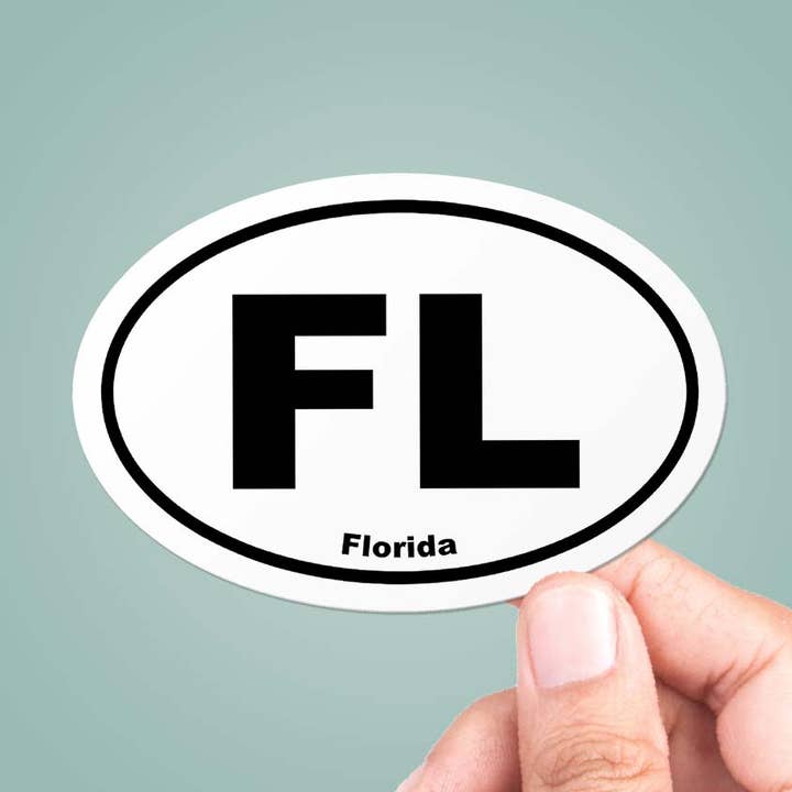 Florida FL State Oval Sticker Vinyl Decal for wholesale by CJ's Sticker Shop