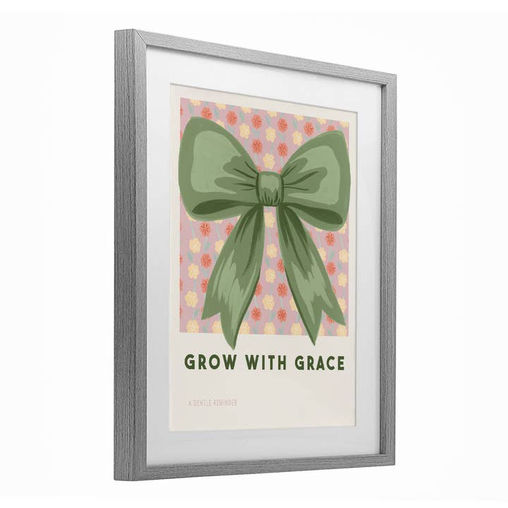 Stupell Industries - Wholesale Wall Sign - Grow With Grace Ribbon - Print Under Glass Wall Art9