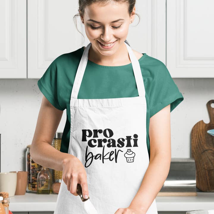 Funny Apron - Procrasti-Baker for wholesale by Jackson + Wyatt