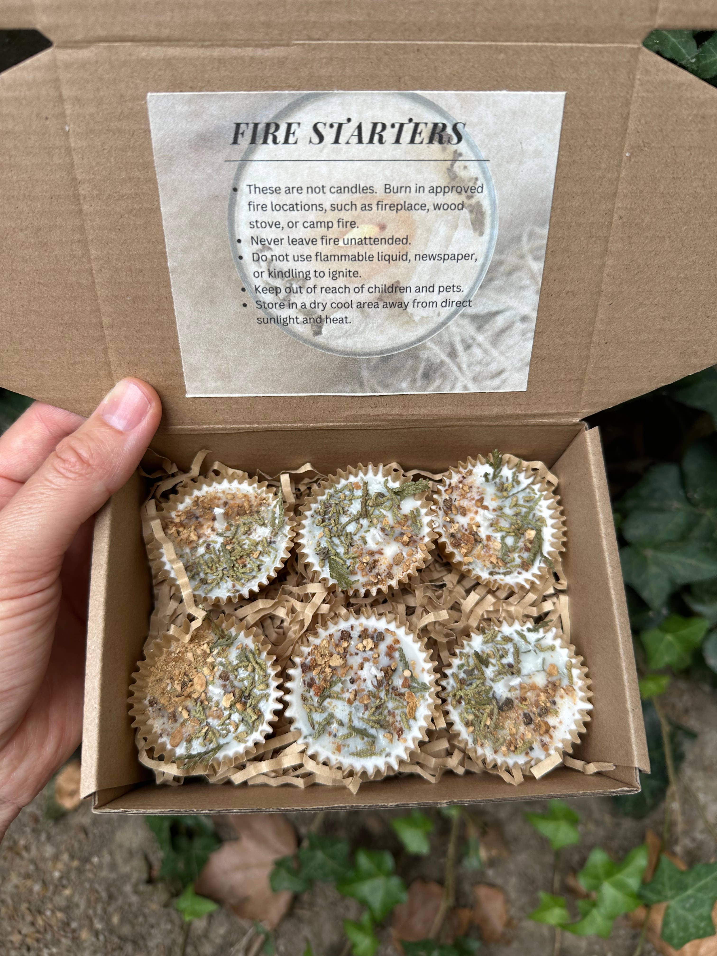 Triple Moon Bath Co. - Wholesale Fire Pit - Orange Peel, Pine, and Cedar Fire Starters