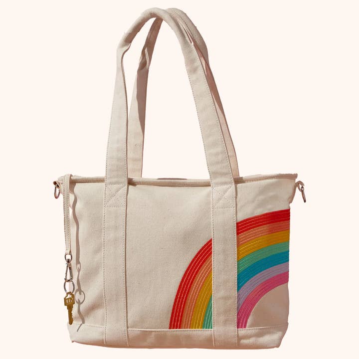 Rainbow Canvas Tote Bag for wholesale by Daily Disco