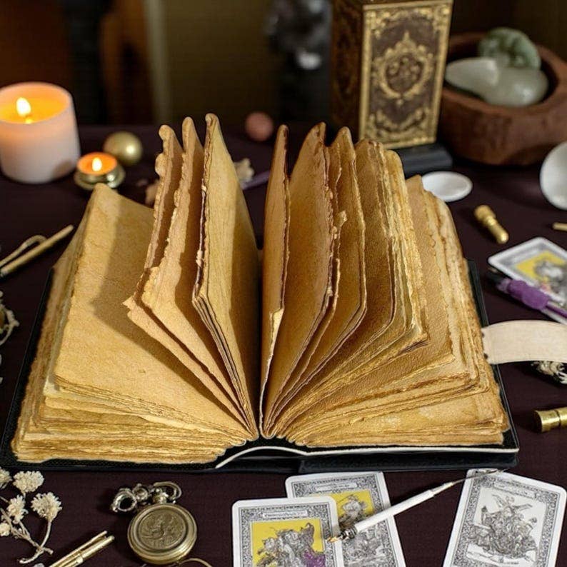 Leatherooze - Vente Journal intime - Journal vintage en cuir – Livre des Ombres Arbre de Lune9