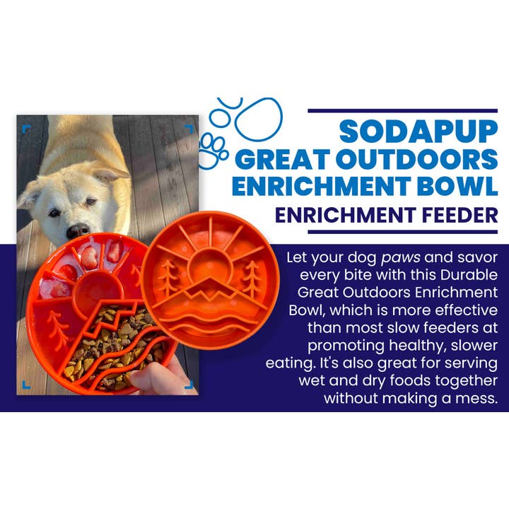 SodaPup Dog Toys - Wholesale Pet Bowl - Cat/Dog - Great Outdoors Design eBowl Enrichment Slow Feeder Bowl for10