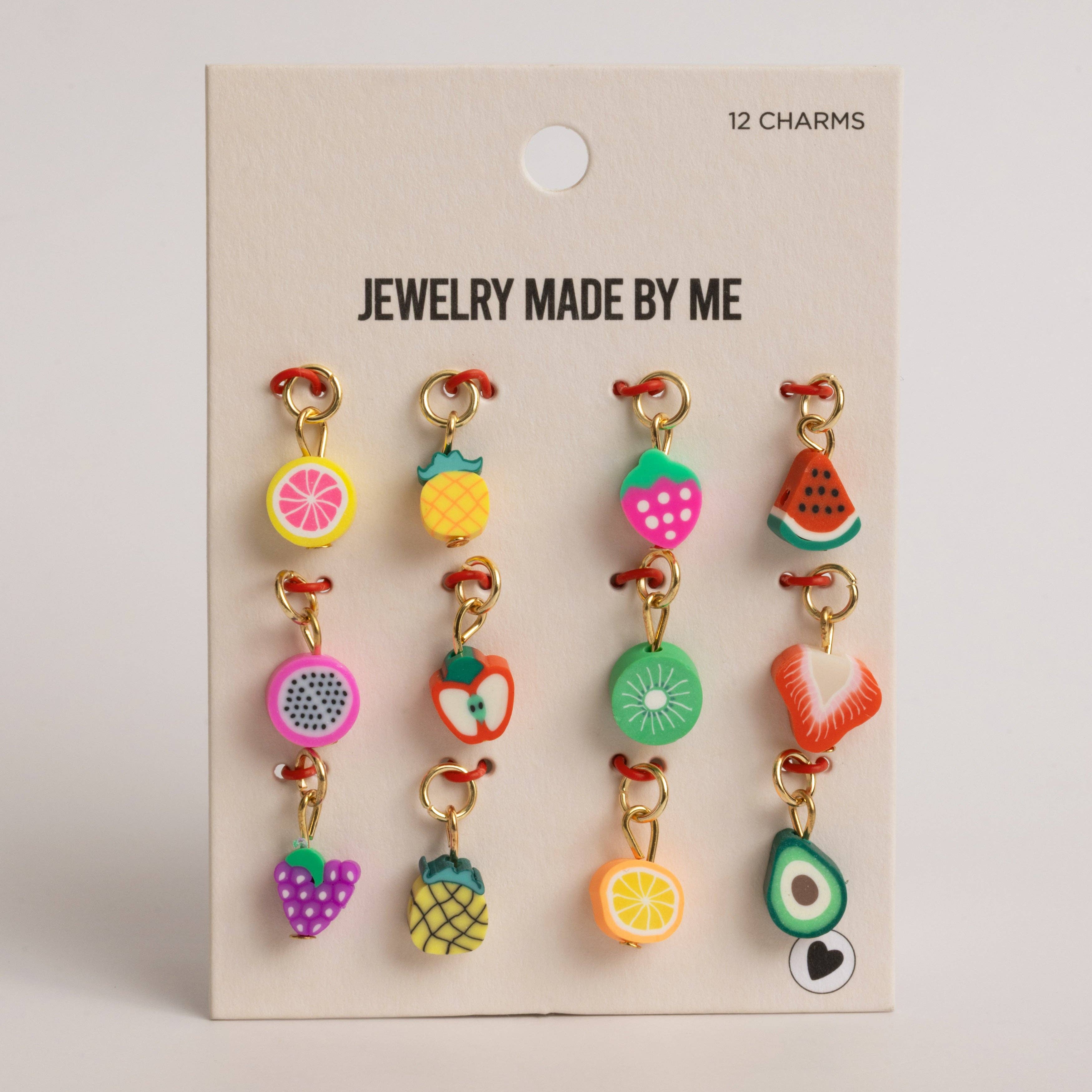 Jewelry Made by Me - Wholesale Individual charm/pendant - Fresh Picked Fruit Charm Set Polymer Fruit Slice Charms Set of 121