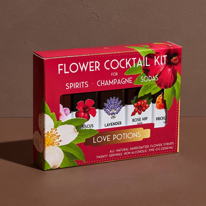 Floral Elixir Co. - Wholesale Cocktail Mix/Syrup - Love Potions Cocktail Kit. 5-Pack Flower Syrups.