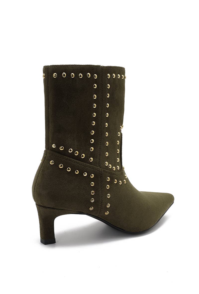 Joia Paris - Wholesale Booties - Women's - Western ankle boots with low heels, studded decoration GZ-30819