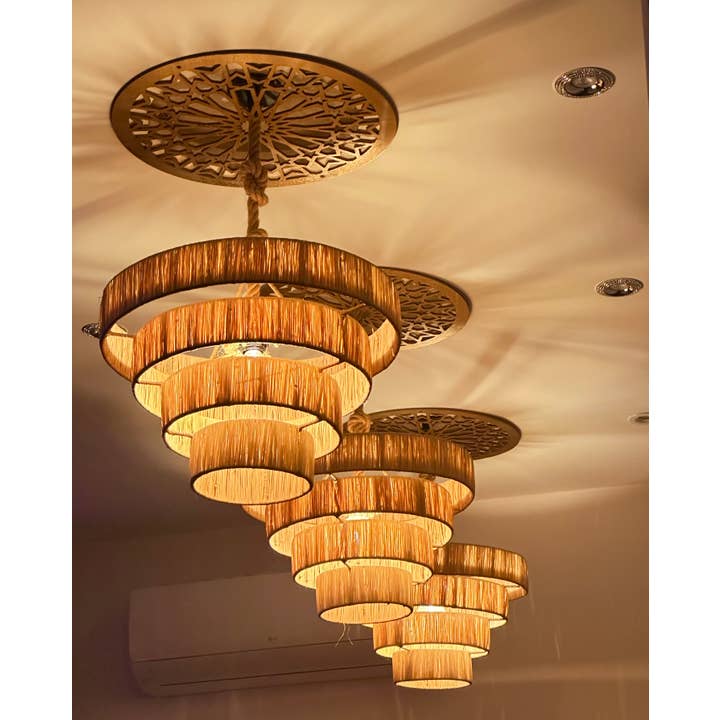 Mikwi - Wholesale Lamp Shade - MOROCCAN LAMPSHADE HANDMADE in Raffia, Wicker Shade 7