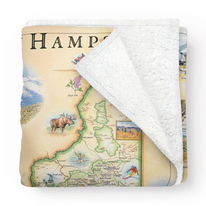 New Hampshire Fleece Blanket for wholesale by XPLORER MAPS