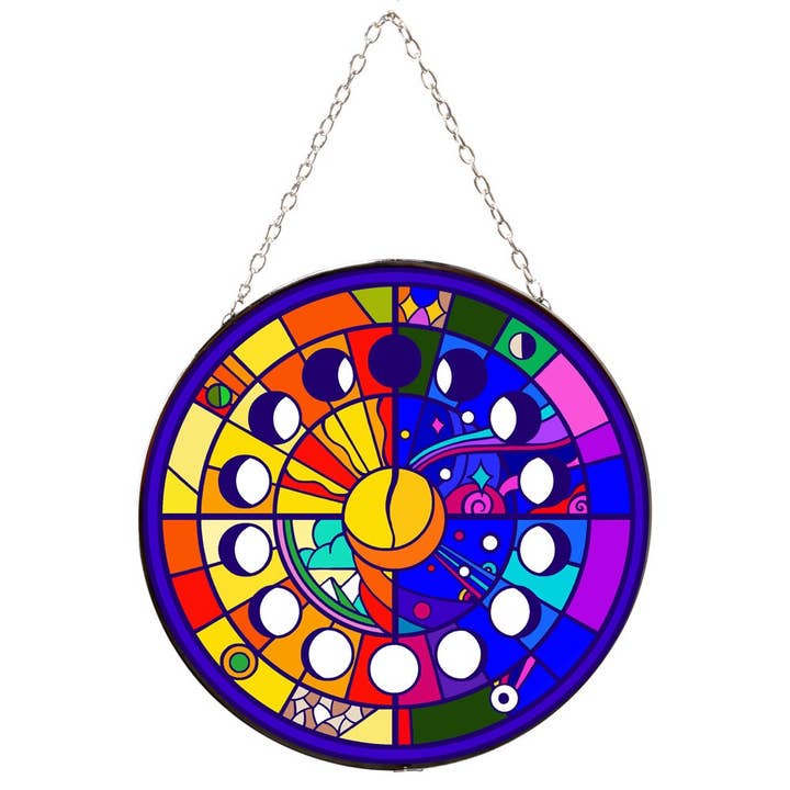 Benjamin International - Wholesale Suncatcher - MOON PHASES STAINED GLASS SUNCATCHER