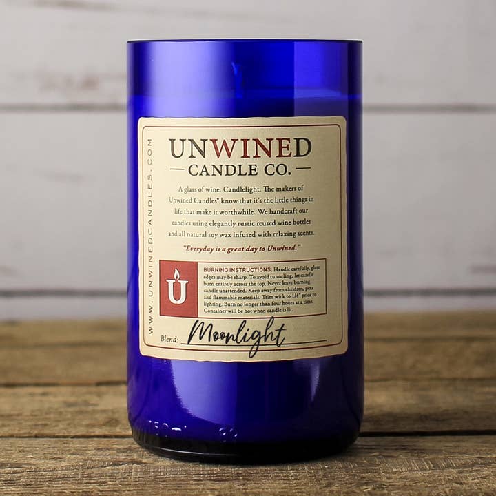 Unwined Candles - Wholesale Jar/Filled Candle - Moonlight Signature Series - Wine Bottle Candle