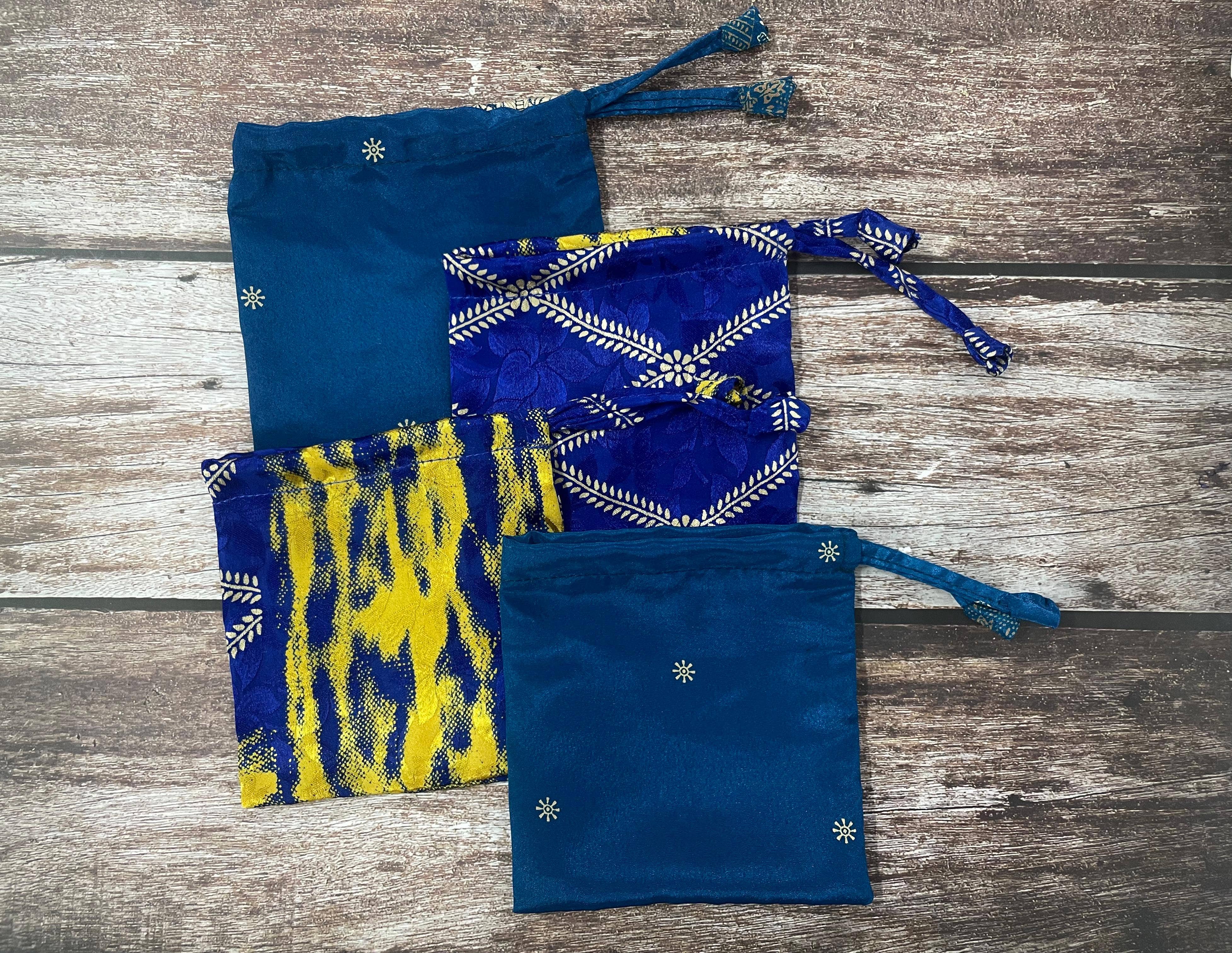 House of Kraft Jewelry & Accessories - Wholesale Gift Bag Set/Pack - Gift Pouches | Upcycled Silk Pouch | Pack Silk Gift Pouch35