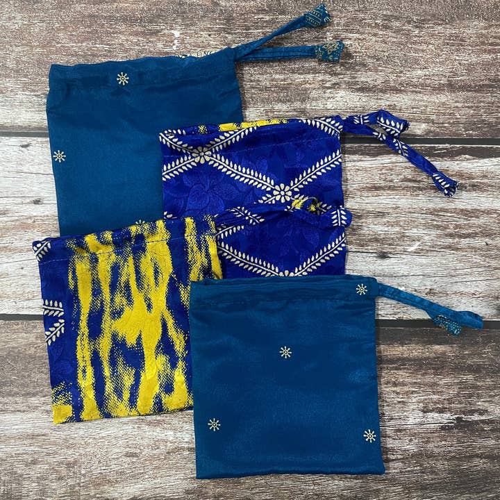 House of Kraft - Wholesale Gift Bag Set/Pack - Gift Pouches | Upcycled Silk Pouch | Pack Silk Gift Pouch49