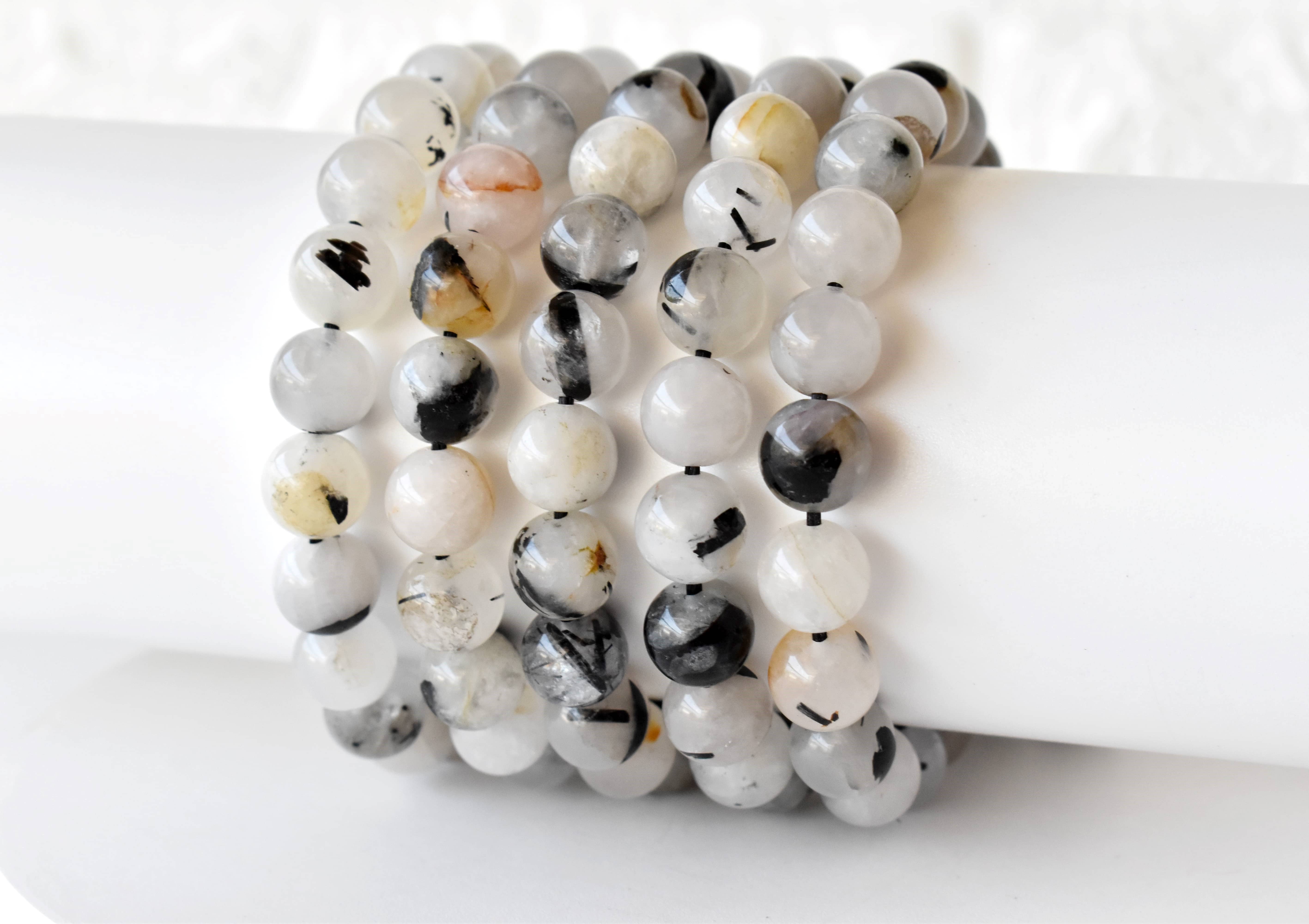 Soothing Crystals - Vendita all'ingrosso Bracciale con perline - Bracciale Curativo | Rutilo Nero | Bracciale con Pietre Preziose10