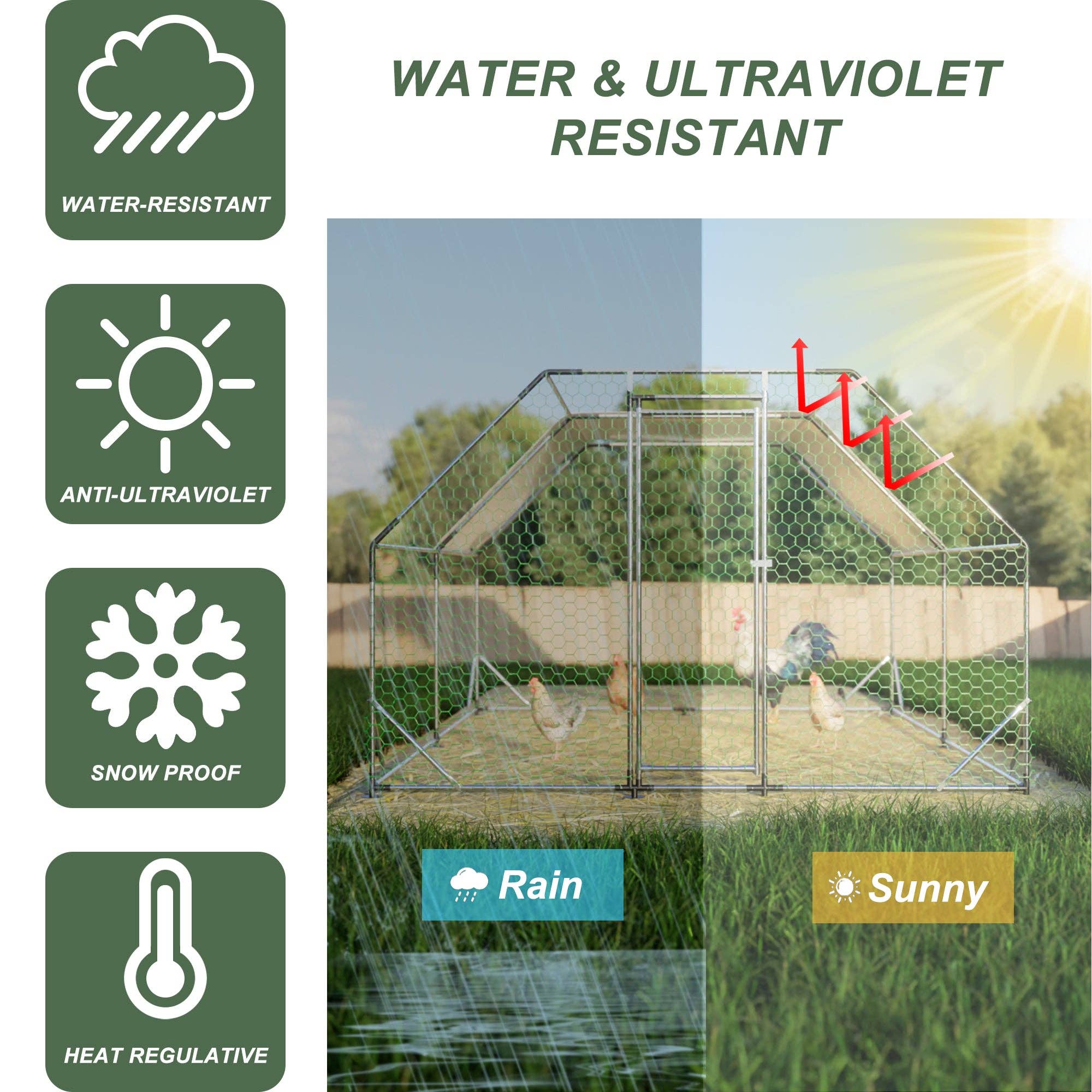 39F Inc. - Wholesale Outdoor Ornament/Decor - 10 ft. x 13 ft. Galvanized Large Metal Walk in Chicken Coop 5