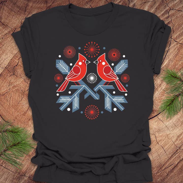 Scandi-Folk Cardinal Tee for wholesale by Wandering Owl Adventure Co.