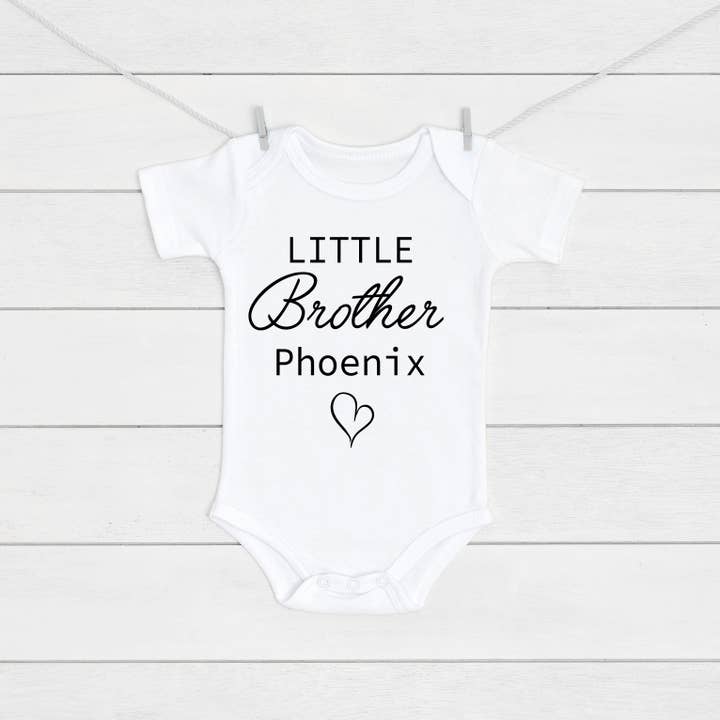 Personalised Little Brother Baby Vest for wholesale by Mini Kings and Queens
