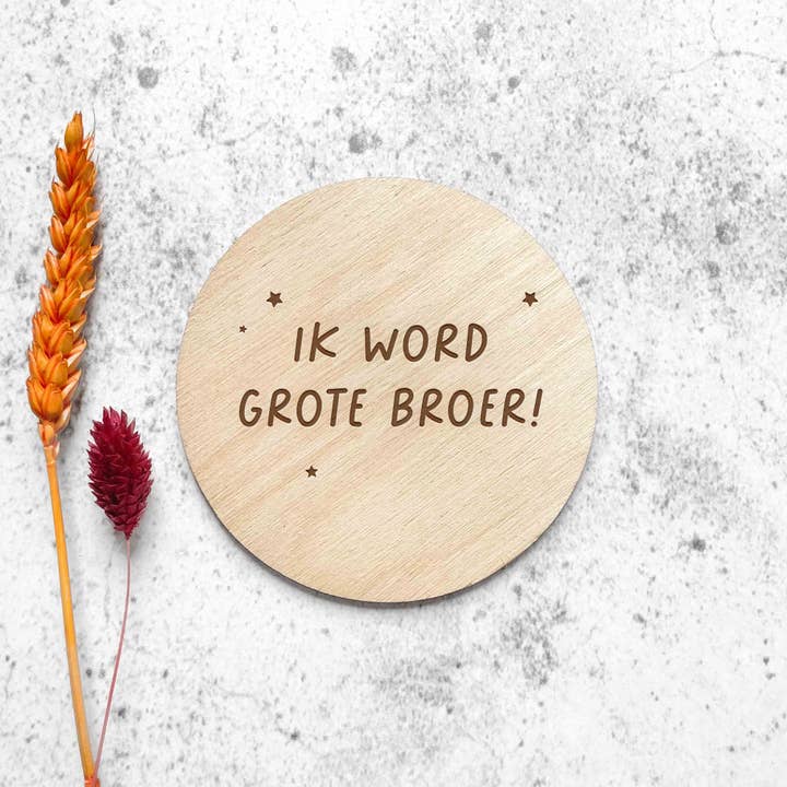 Ik word grote broer - círculo de madeira por atacado de Fien & Feau