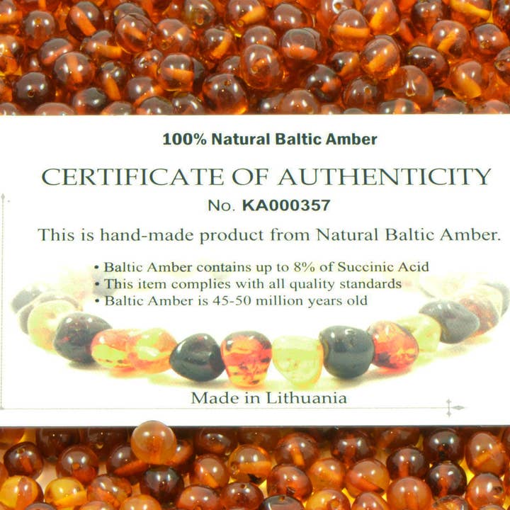 Certificate card without logo for wholesale by The Natural Amber