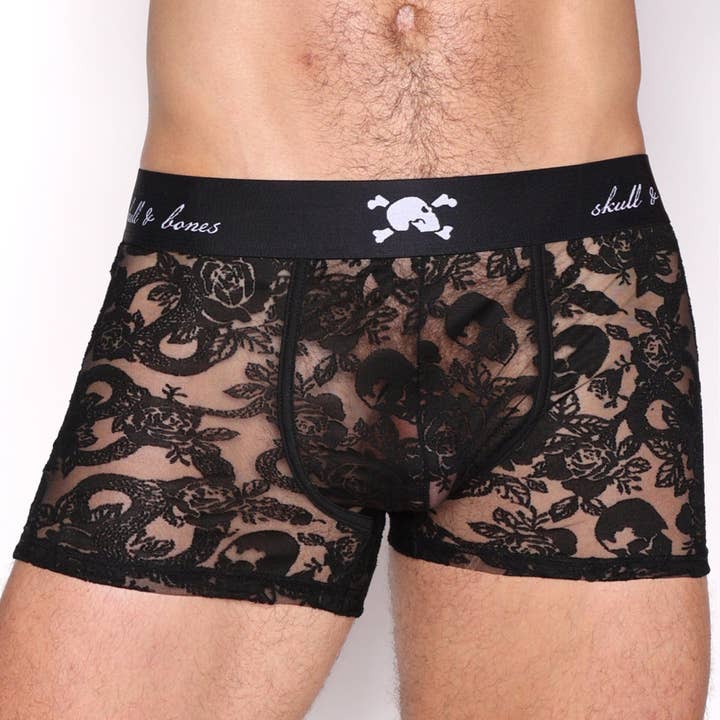 Snake Rose Burnout Trunk Black for wholesale by Skull & Bones