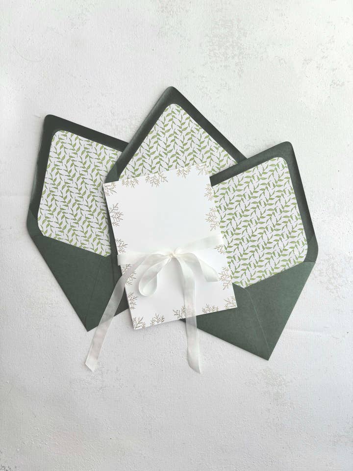 Ensemble de papeterie Leaf | Papeterie en feuille dorée pour la vente par Thoughtfully Yours