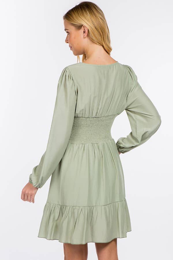 Hesperus - Wholesale Dress - Women's - Smocked Waist Square Neck Dress6