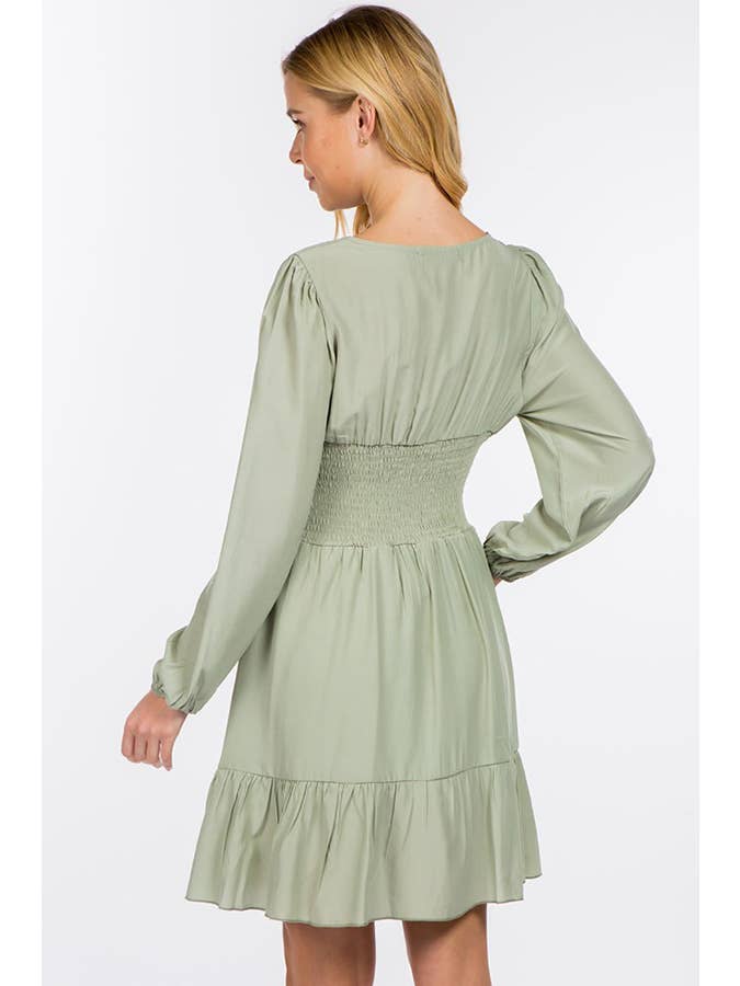 Hesperus - Wholesale Dress - Women's - Smocked Waist Square Neck Dress6