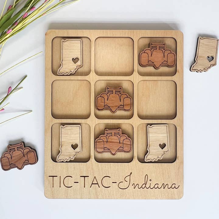 Indiana State Gift - Tic-Tac-Toe I Spil - Kan tilpasses for engroshandel hos Birch House Games & Gifts