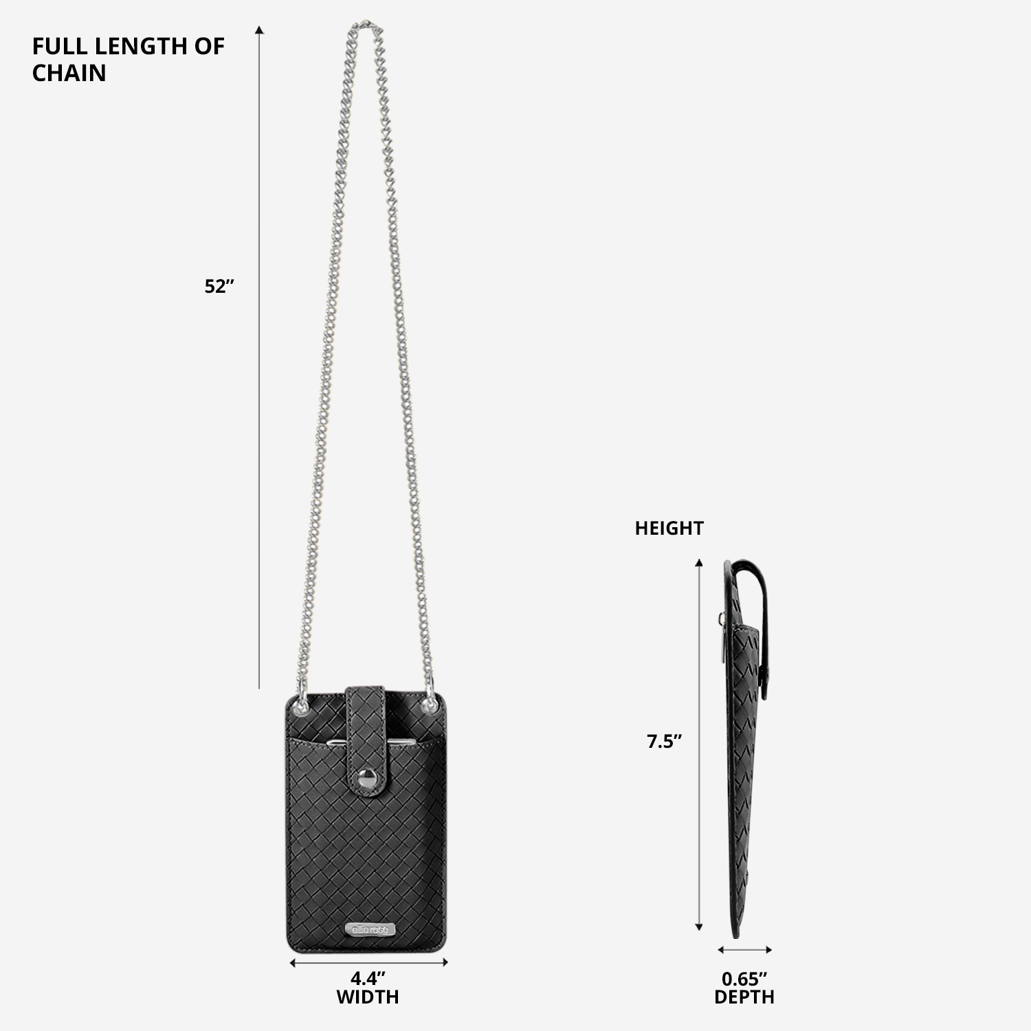 Ellie Rose - Wholesale Crossbody Bag - Women's - Crossbody Phone Bag with RFID Blocking Lining (Black)5