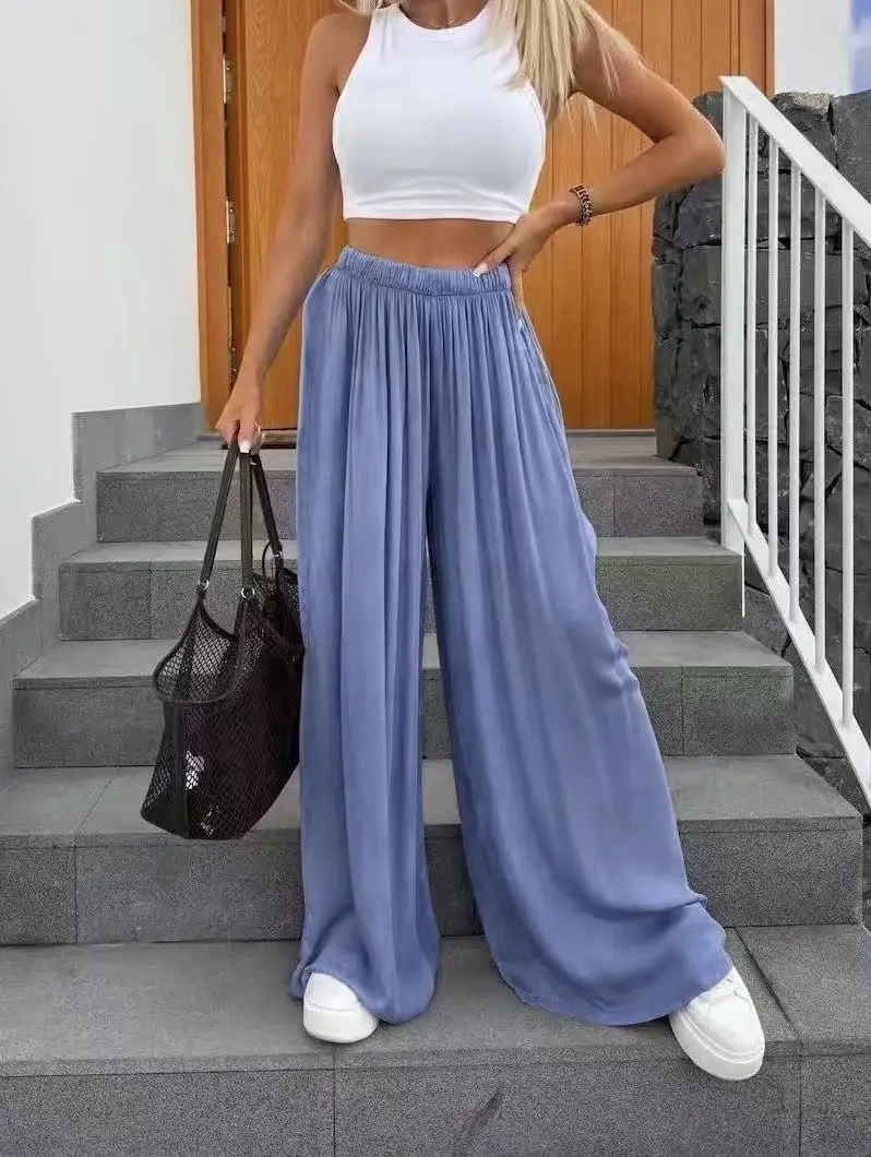 ESTEE BROWN - Wholesale Top & Pant Set (NOT Loungewear) - Women's - Fluid wide-leg pants - 100% Viscose - 22088