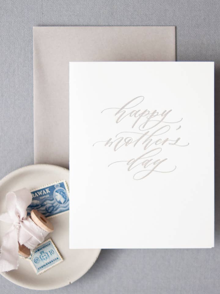 Happy Mother's Day Letterpress Greeting Card for wholesale by Seniman Calligraphy