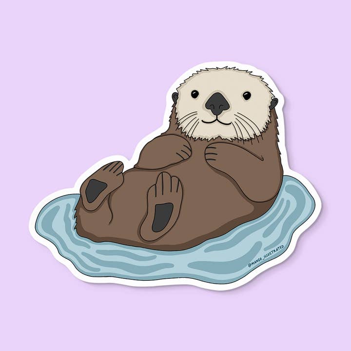 Otter sticker for wholesale by MangoIllustrated