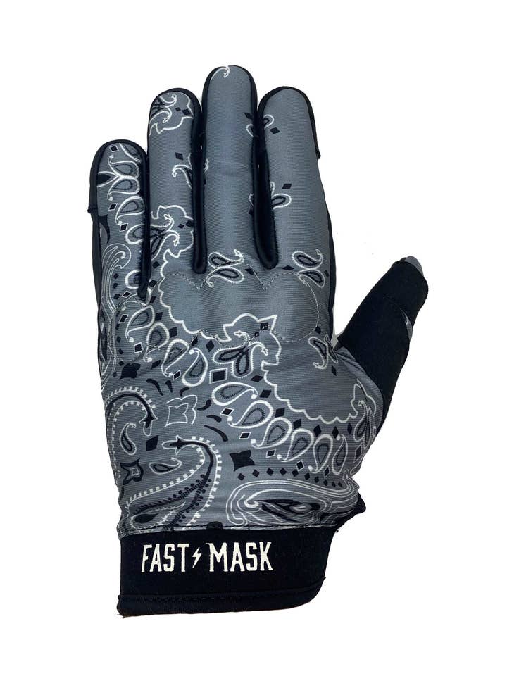 Grey Paisley Motorcycle Gloves for wholesale by Live Fast Gear